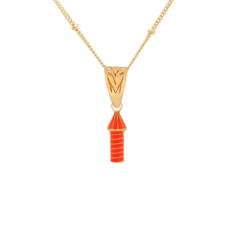 Rocket Enamel Necklace Orange image