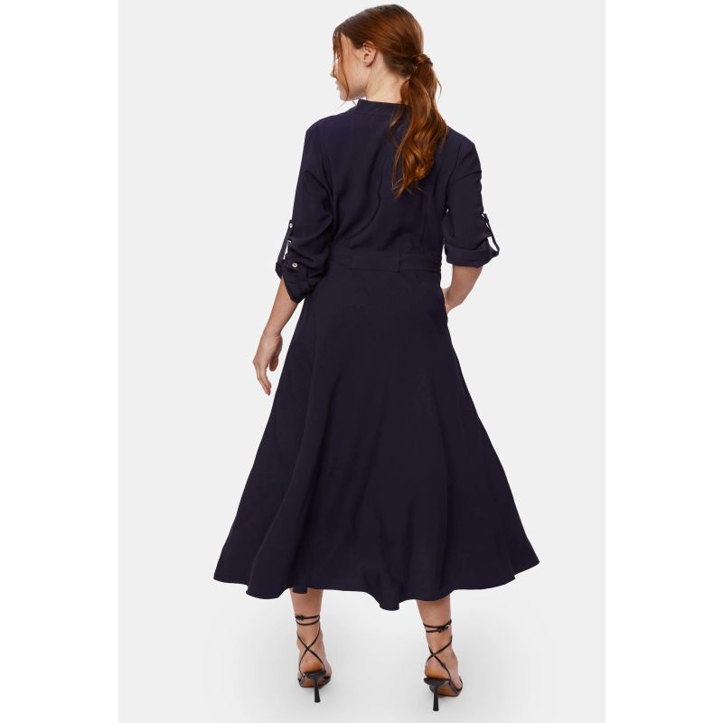 Roll Sleeve Midi Dress Navy image