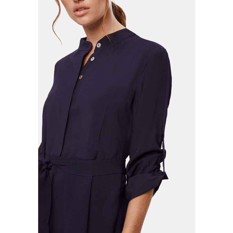 Roll Sleeve Midi Dress Navy image