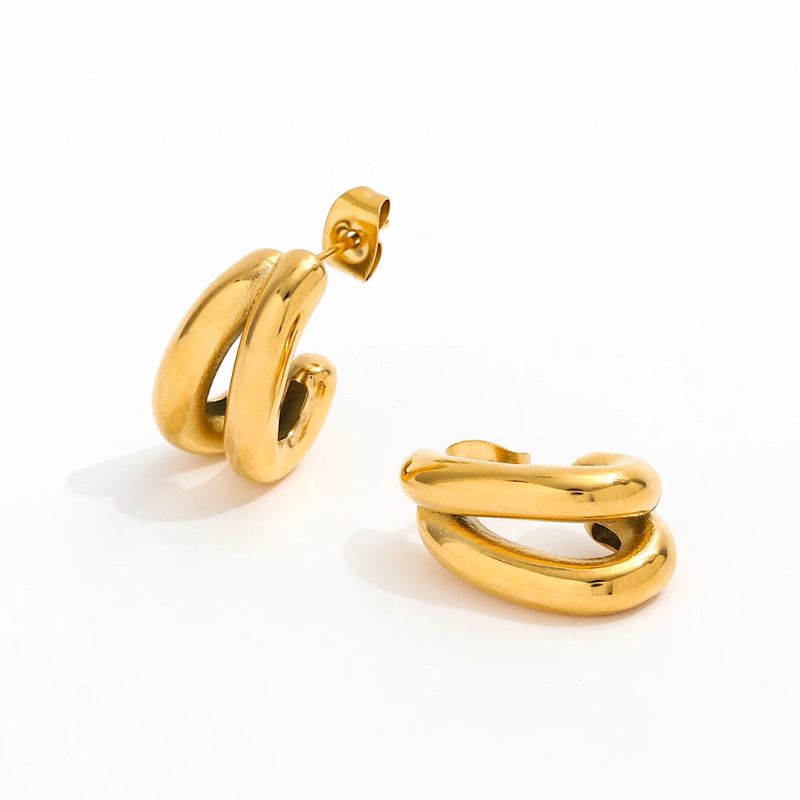 Rolo Double Hoop Earrings image