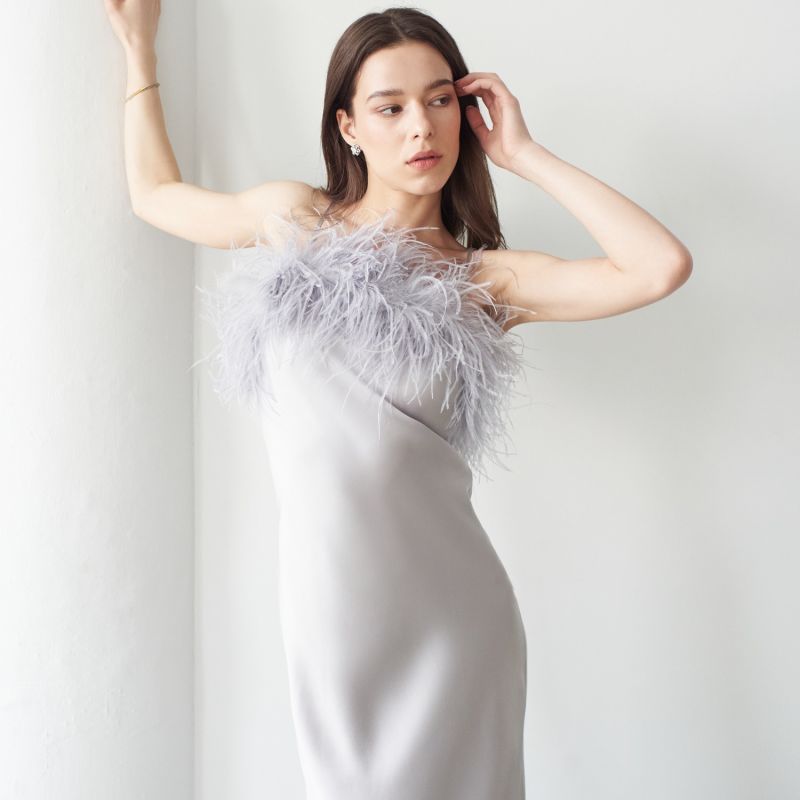 Roma Silk Dress In Mist image