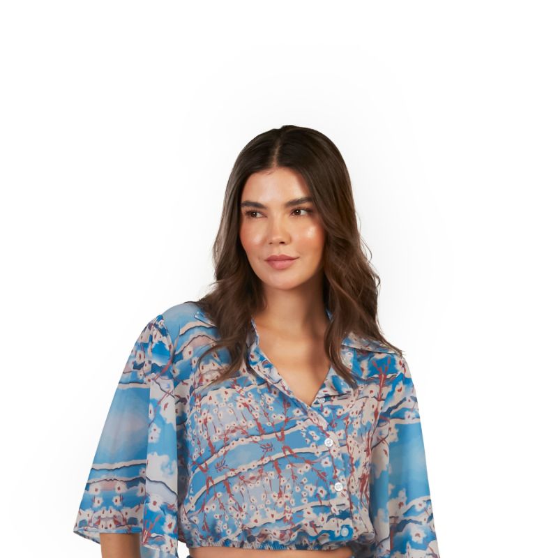 Romanino Silk Romper In Blue image