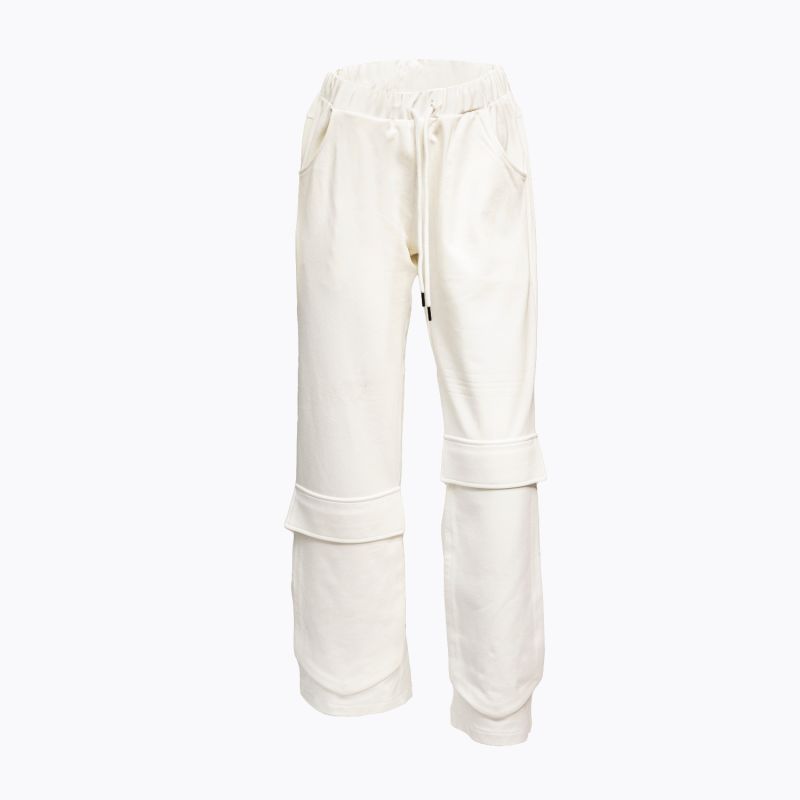 Romanino White Melton Pants With Pockets image