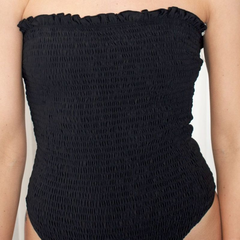 Rosalie Black Texture Bandeau One Piece image