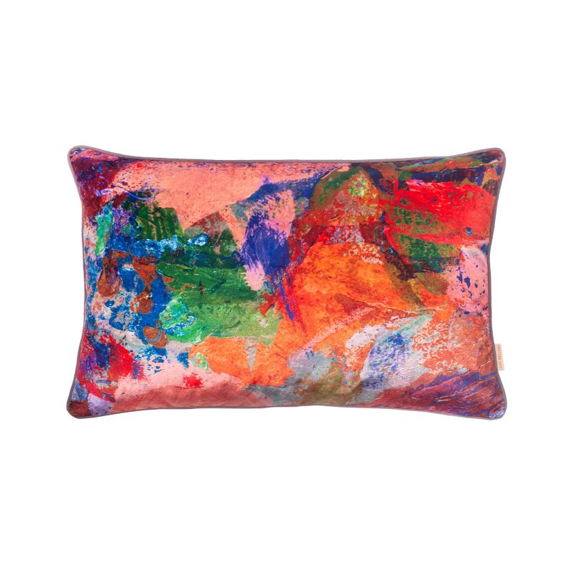 Rose Abstract Large Oblong Velvet Cushion image