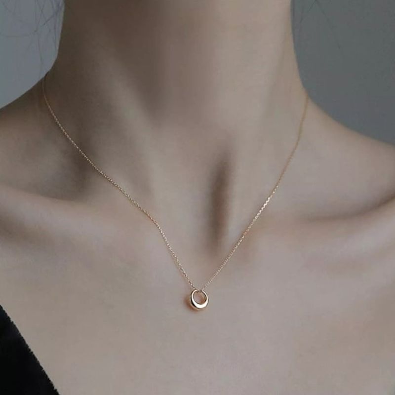 Dainty circle clearance necklace