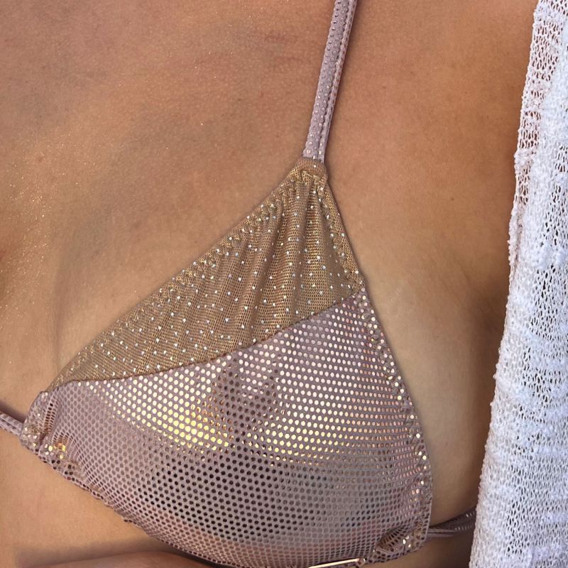 Rose Gold Metallic Triangle Bikini image
