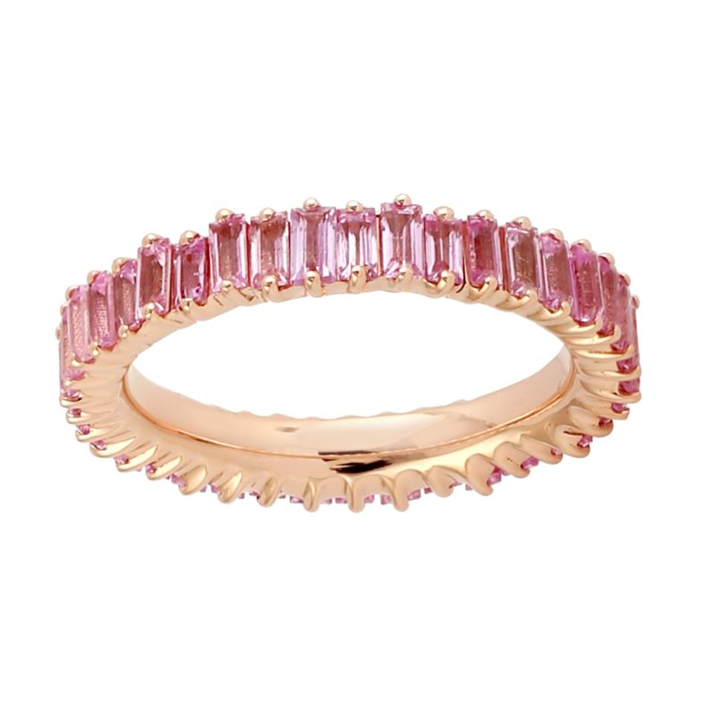 Rose Gold Pink Sapphire Baguette Ring image