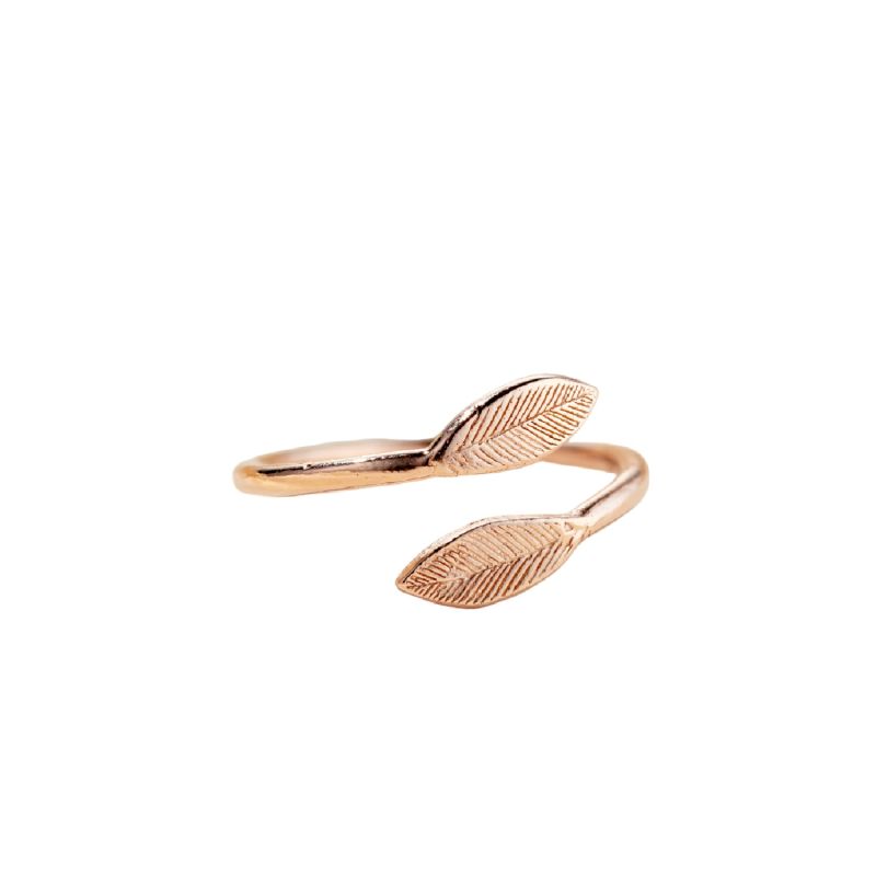 Rose Gold Plated Leaf Open Ring image