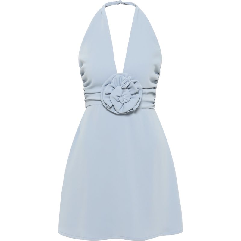 Rose Mini Dress - Light Blue image