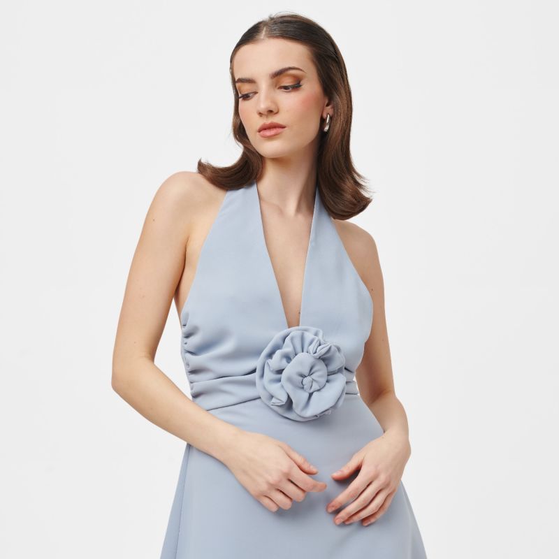 Rose Mini Dress - Light Blue image