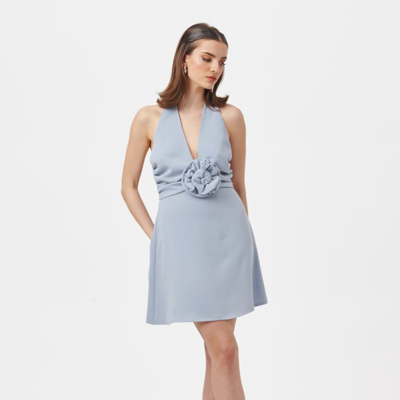 Rose Mini Dress - Light Blue image