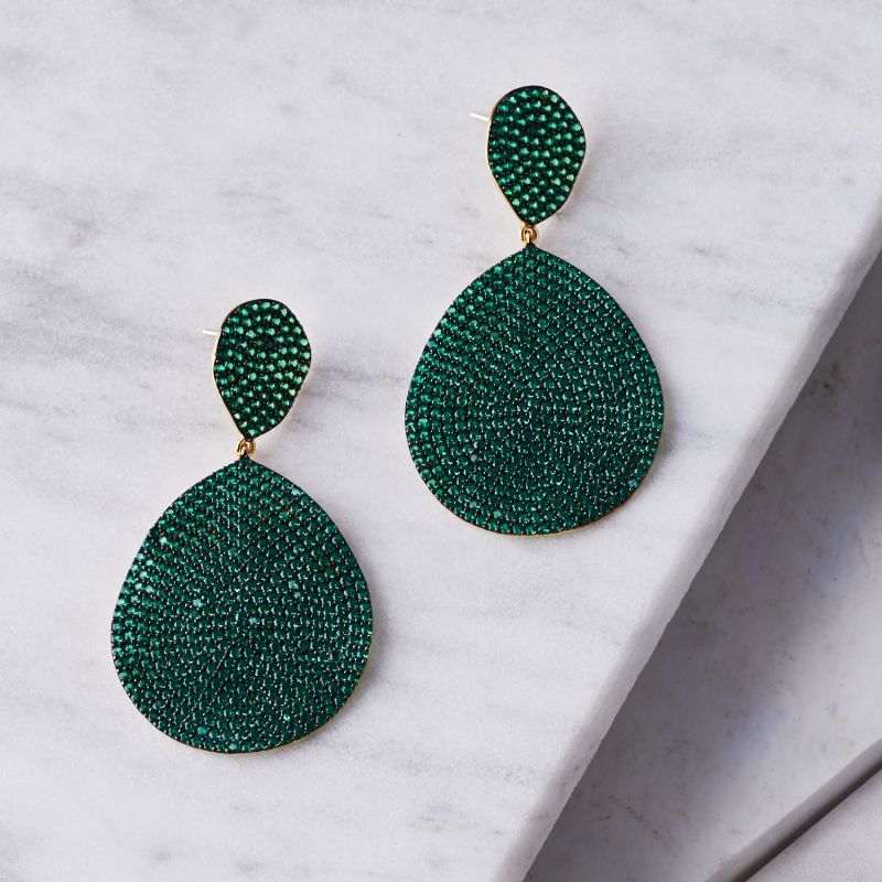 Monte Carlo Earrings Gold Emerald Zircon image