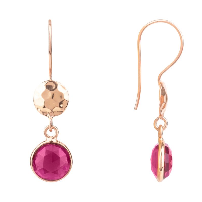 Circle & Hammer Earrings Rose Gold Pink Tourmaline image