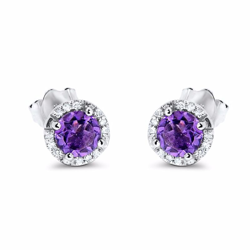 Martini Glass Amethyst Earrings image