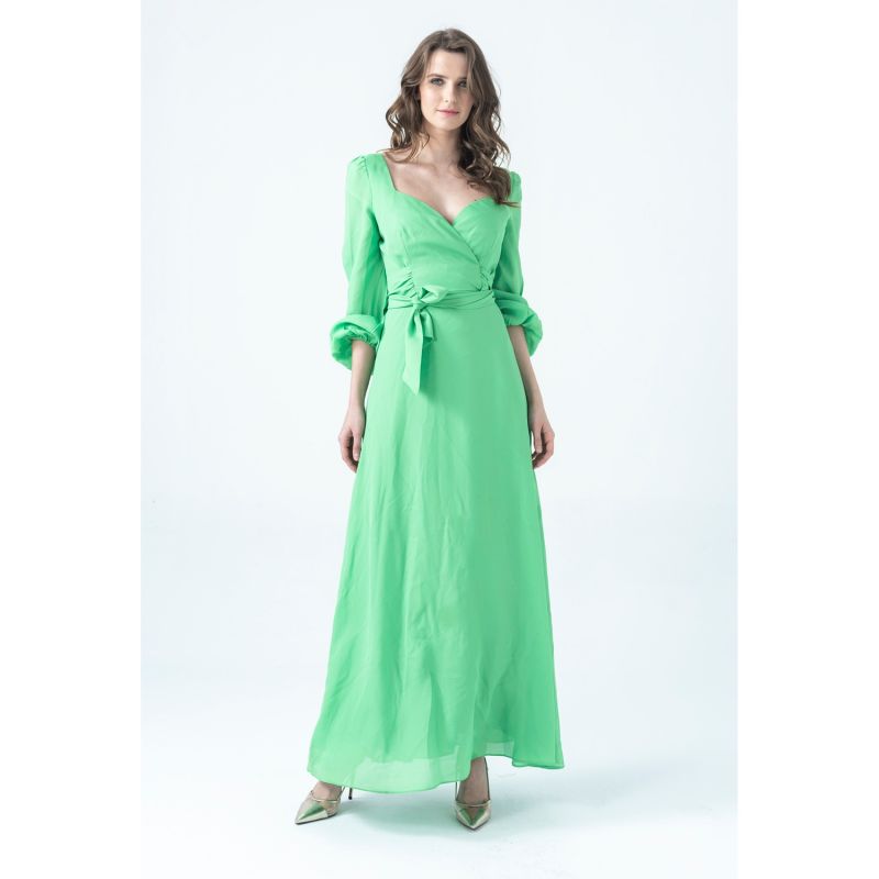 Long Cocktail Green Dress image