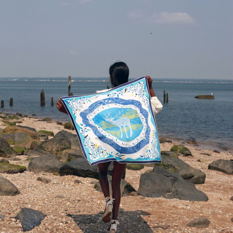 Silk Scarf Of Blue Jungle image