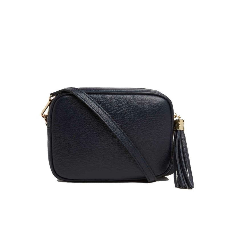 Verona Crossbody Tassel Bag In Navy With Pastel Strap image