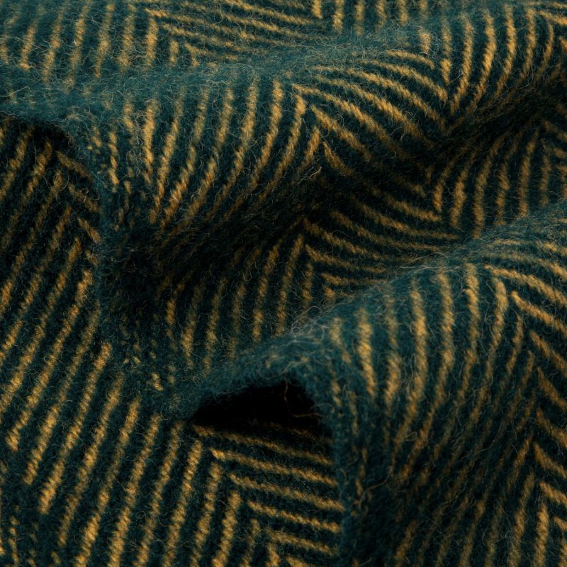 Evening Tales Pure New Wool Blanket - Racing Green & Toffee image