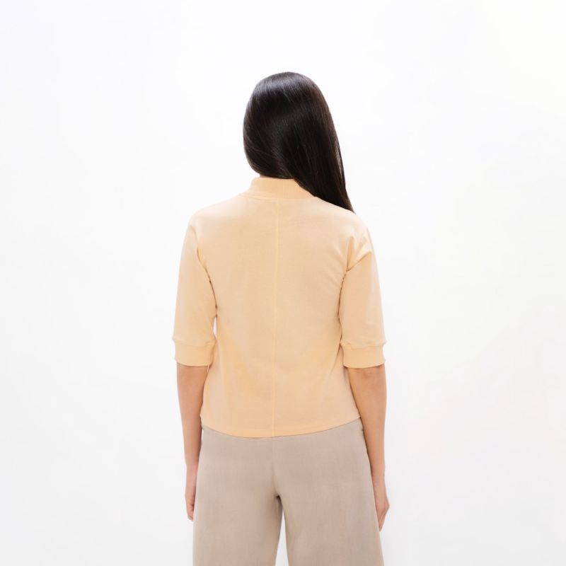 Doha - Pyratex Seaweed Fibre High Neck Top - Yellow & Orange image