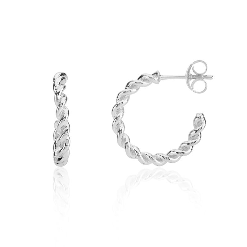 Alhambra Piccolo Twisted Sterling Silver Hoop Earrings image