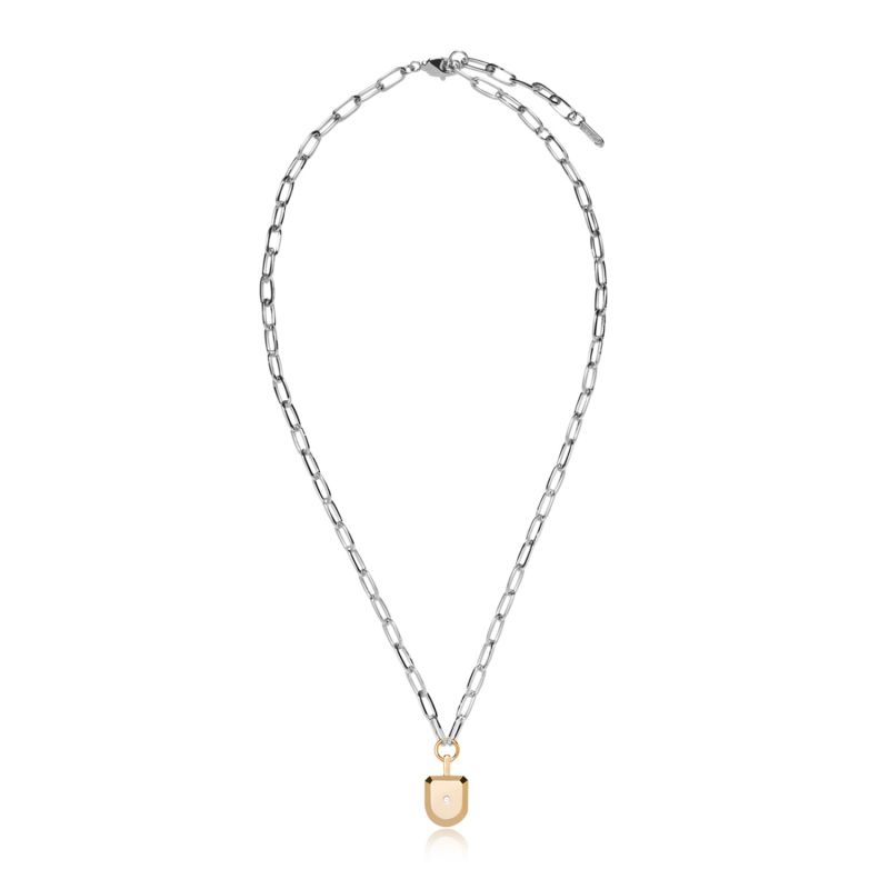 Mykonos Combi Dual Layered Chain Necklace With Swarovski Stone image