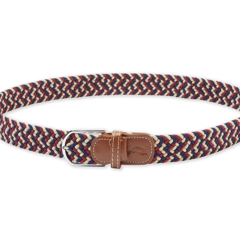 One Size Woven Cotton Belt - Red, White & Navy image