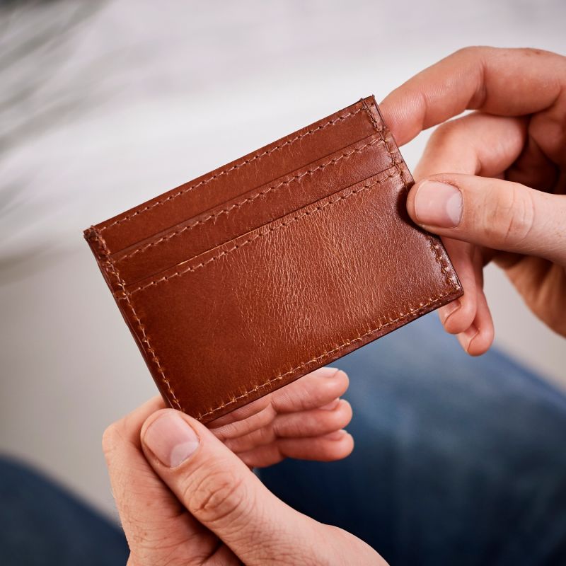 Luxe Tan Leather Card Holder image