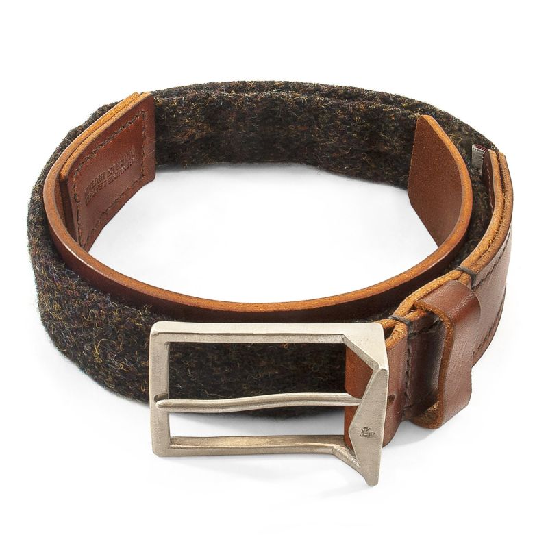 Country Brown Harris Tweed Calway Leather & Nickel Belt image