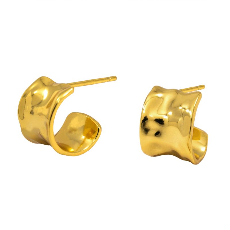 Ripples Studs Gold Earrings image