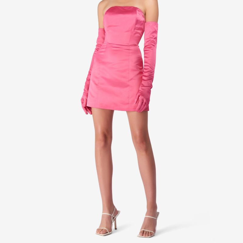 Hot Pink Satin Cupid Dress & Gloves Miscreants Wolf & Badger