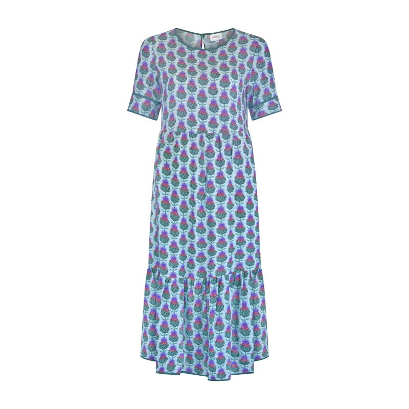 Ruby, Maxi Dress With Pockets In Green Floral Pattern HANAH Wolf
