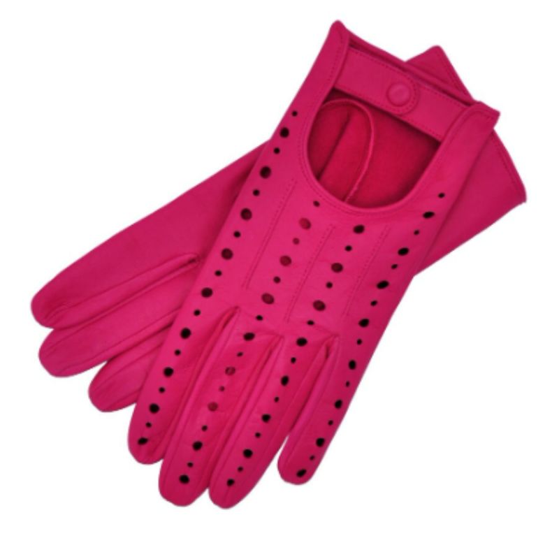 Rimini Women's Driving Gloves In Pink Nappa Leather image