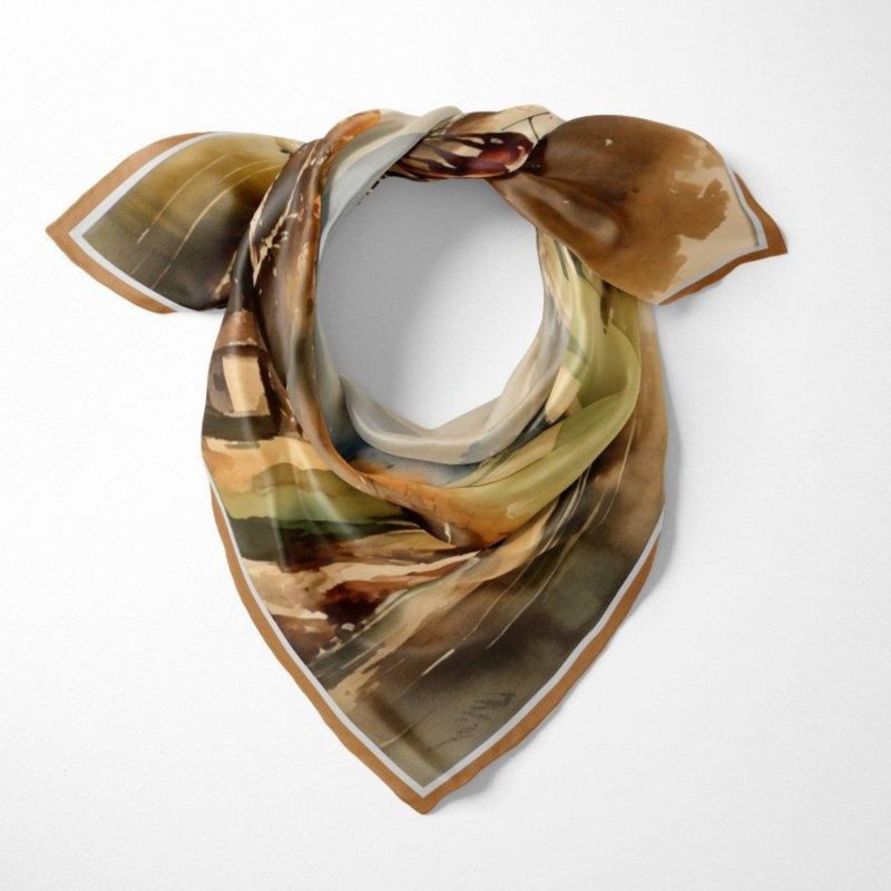 Rust Polo Women's Square Silk Scarf image