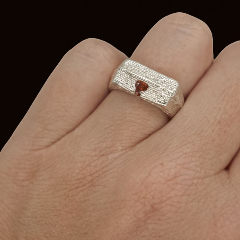 Rust Tear Drop Sapphire Ring TRUE CONNEXION Wolf & Badger