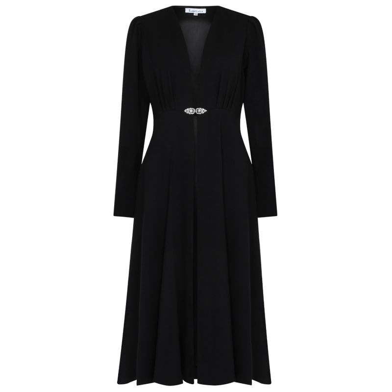 Dulwich Coat Black Wool Crepe image