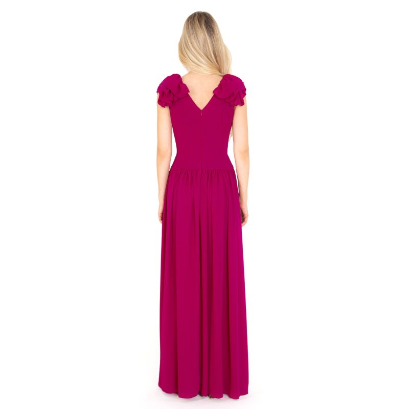 Long Purple Chiffon Dress image