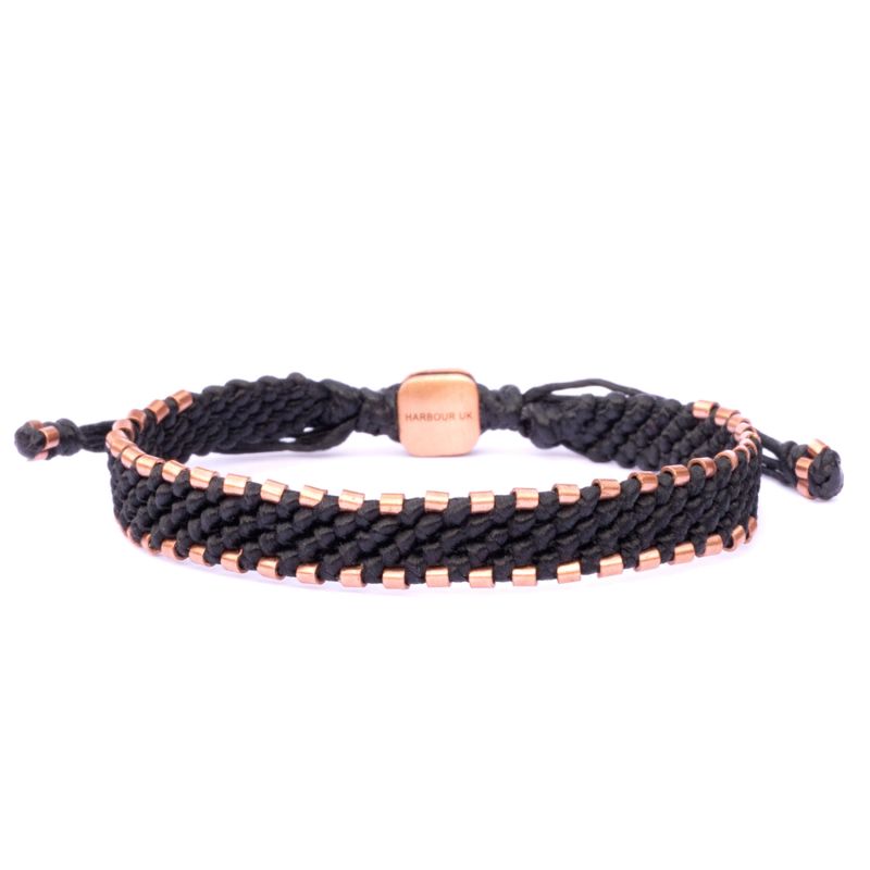 Solid Copper Bracelet For Mens All Black - Black image