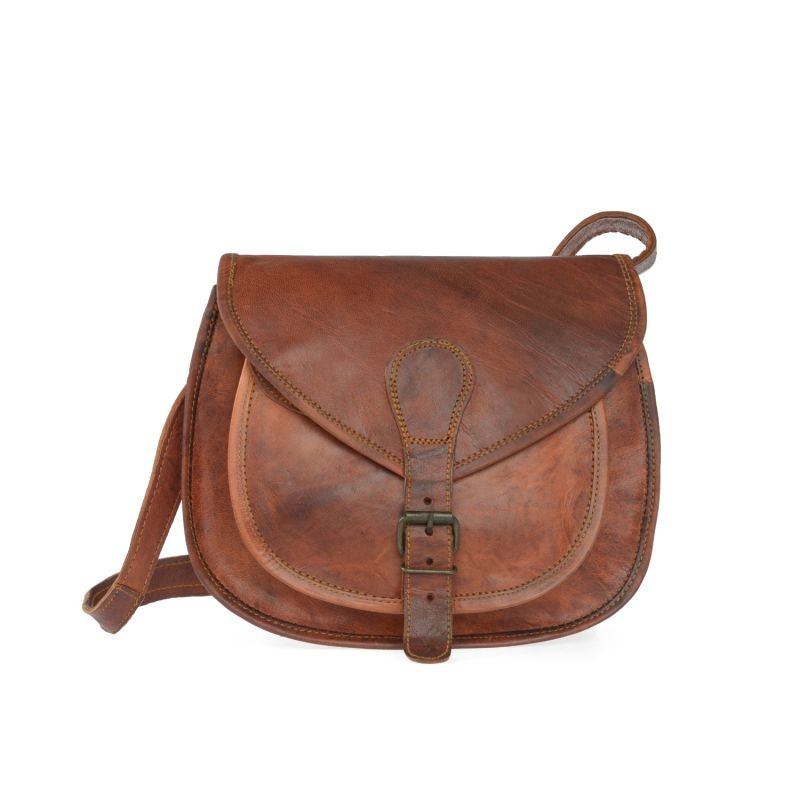 Vida Vintage Leather Saddle Bag Medium image