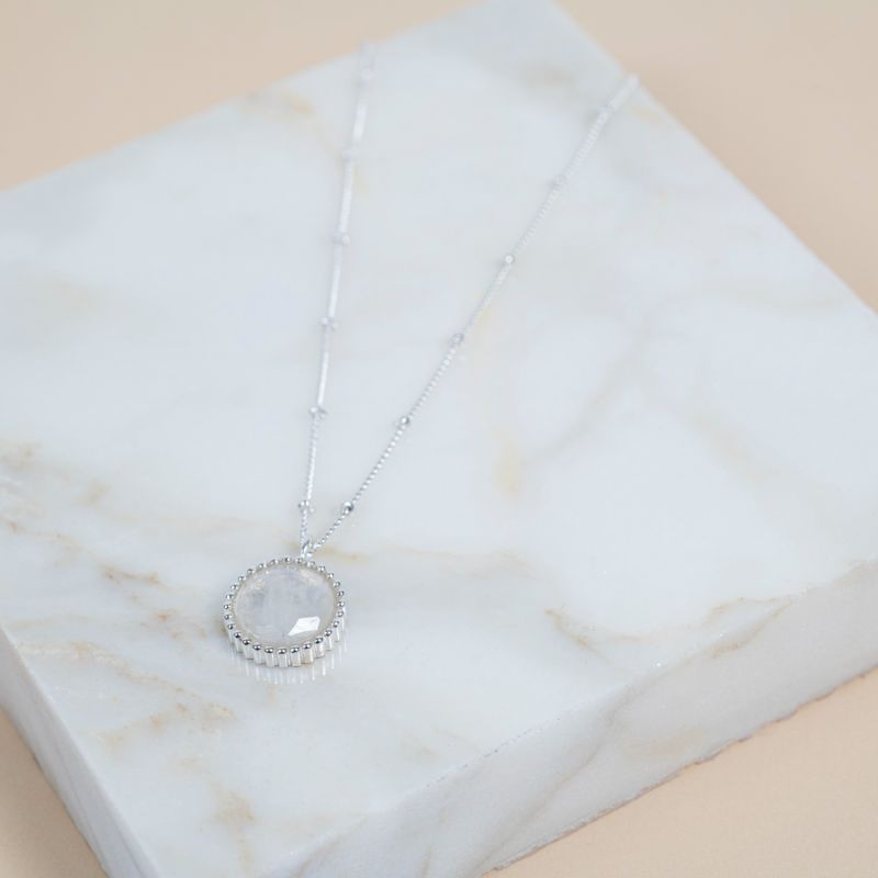 Barcelona Silver June Birthstone Necklace Moonstone image