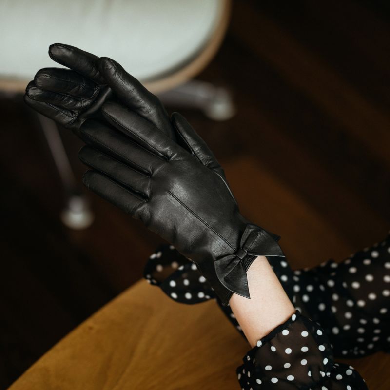 Avellino - Women's Leather Gloves In Black Nappa Leather image