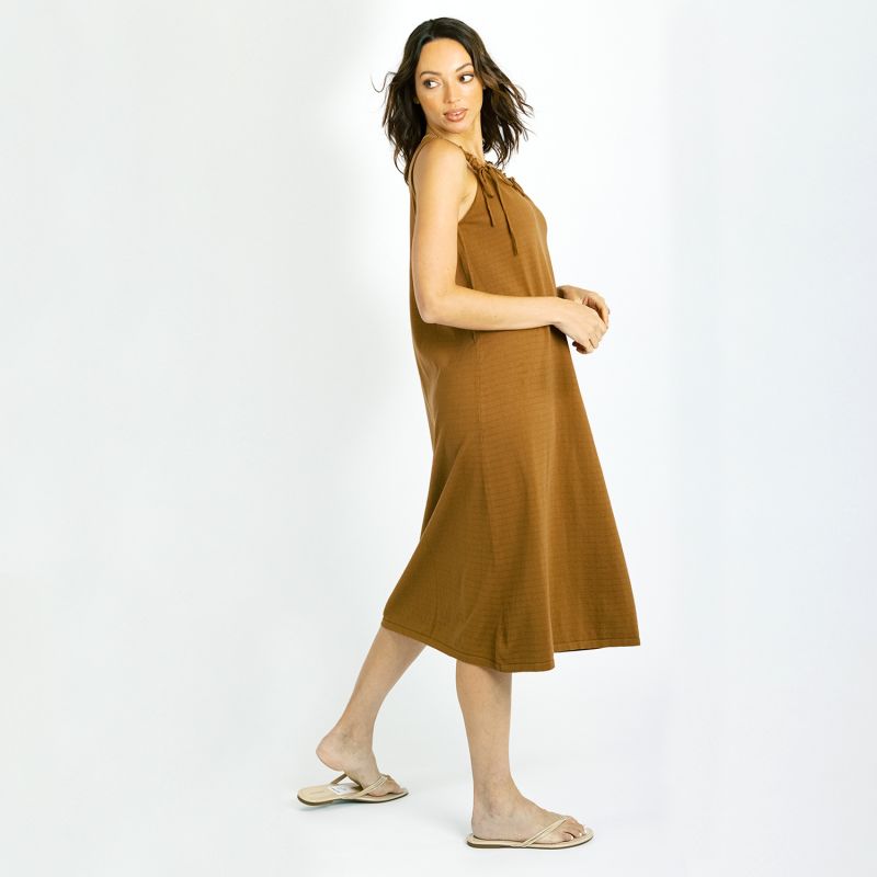 Cashmere Maxi Slip Dress - Rum Caramel image