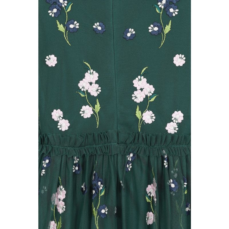 Rydia Floral Embroidered Maxi Dress - Alpine Green | Frock and Frill ...