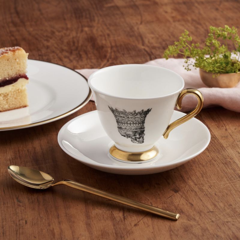 Skull In Crown Teacup & Saucer image