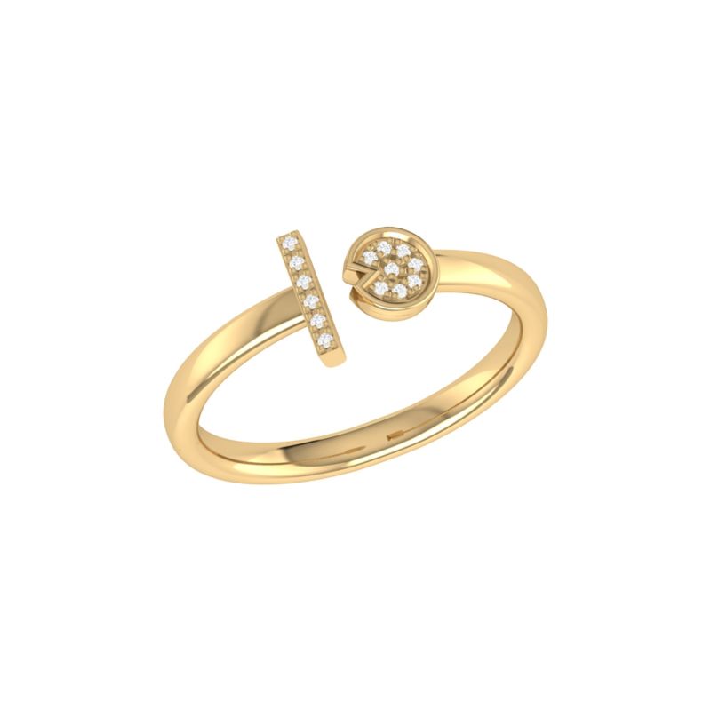 Pac-Man Lane Ring In 14 Kt Yellow Gold Vermeil On Sterling Silver image