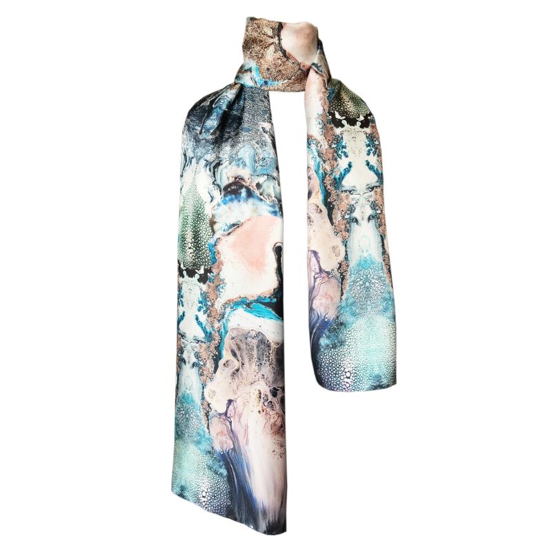 Ocean Depths Large Silk Scarf image