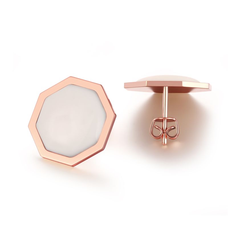 Okto Vintage White Earrings Rose Gold image