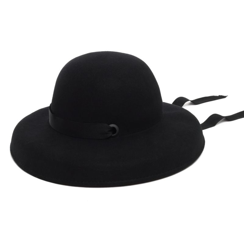 Black Wide Felt Hat image