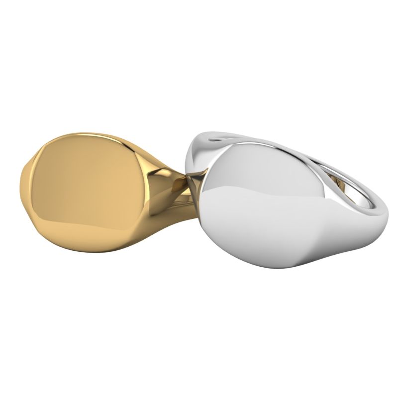 14K Gold Signature Signet Ring (White) image