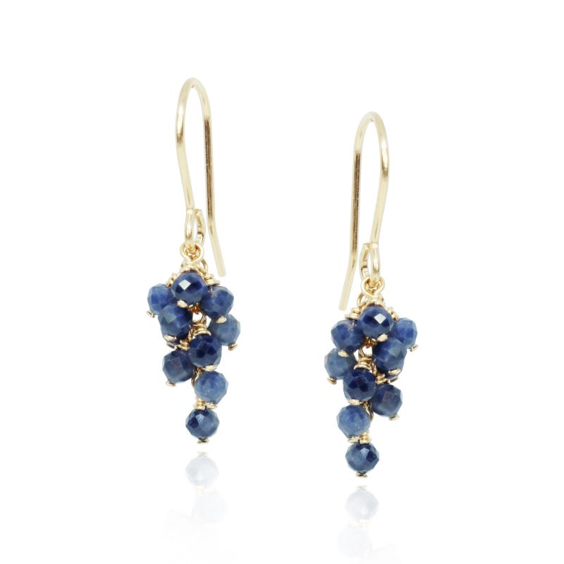 Gold Sapphire Cluster Earrings image